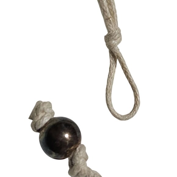 Handcrafted Macrame Necklace Multicolor Beads Rustic Button Closure Boho Jewelry - Picture 5 of 7